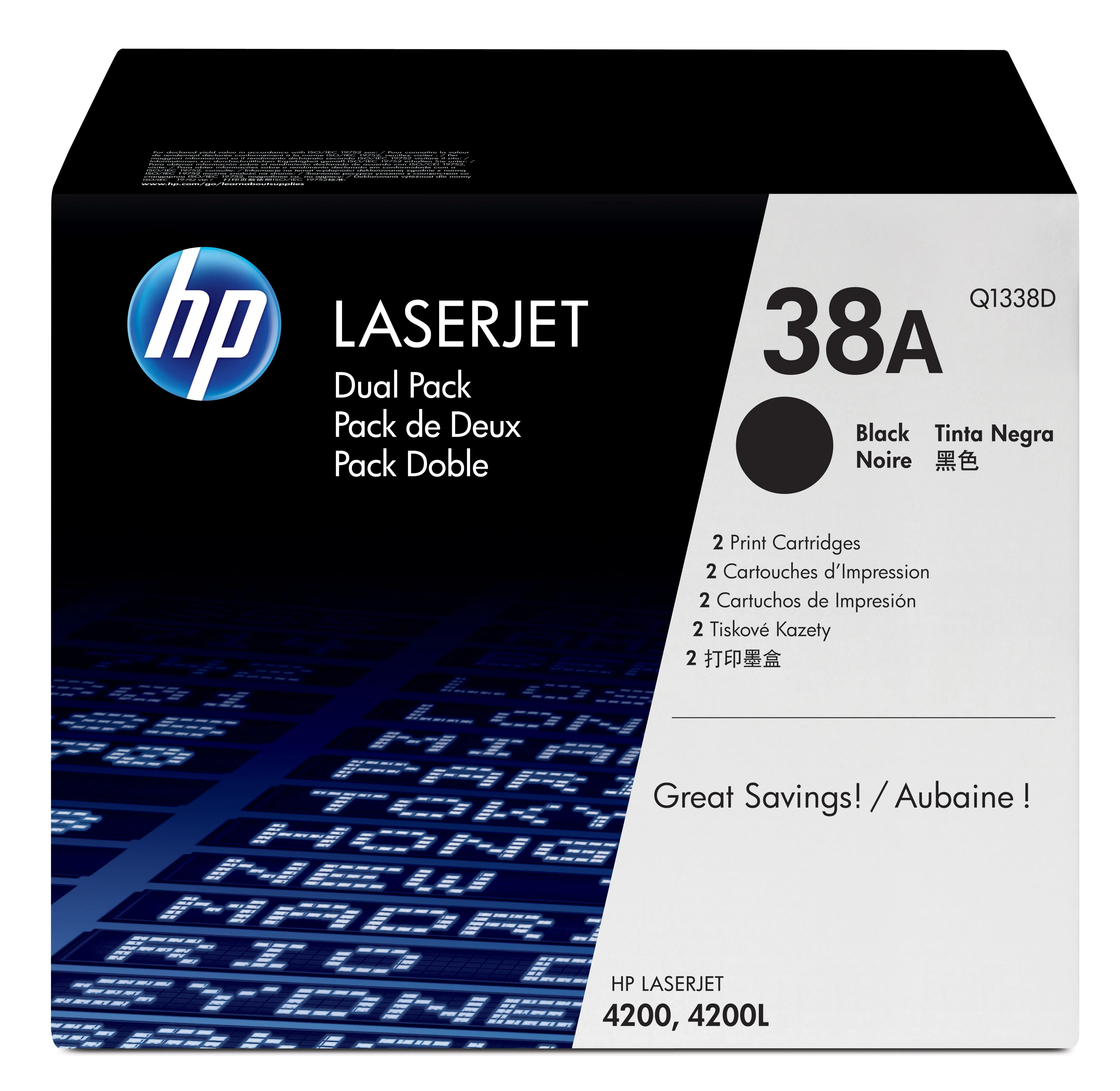 HP 2x Toner black Q1338A HV LaserJet 4200 up to 12000 pages