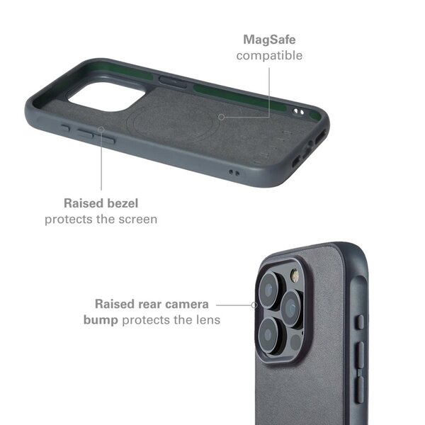Mujjo Shield, iPhone 15 Pro -suojakuori, Sininen