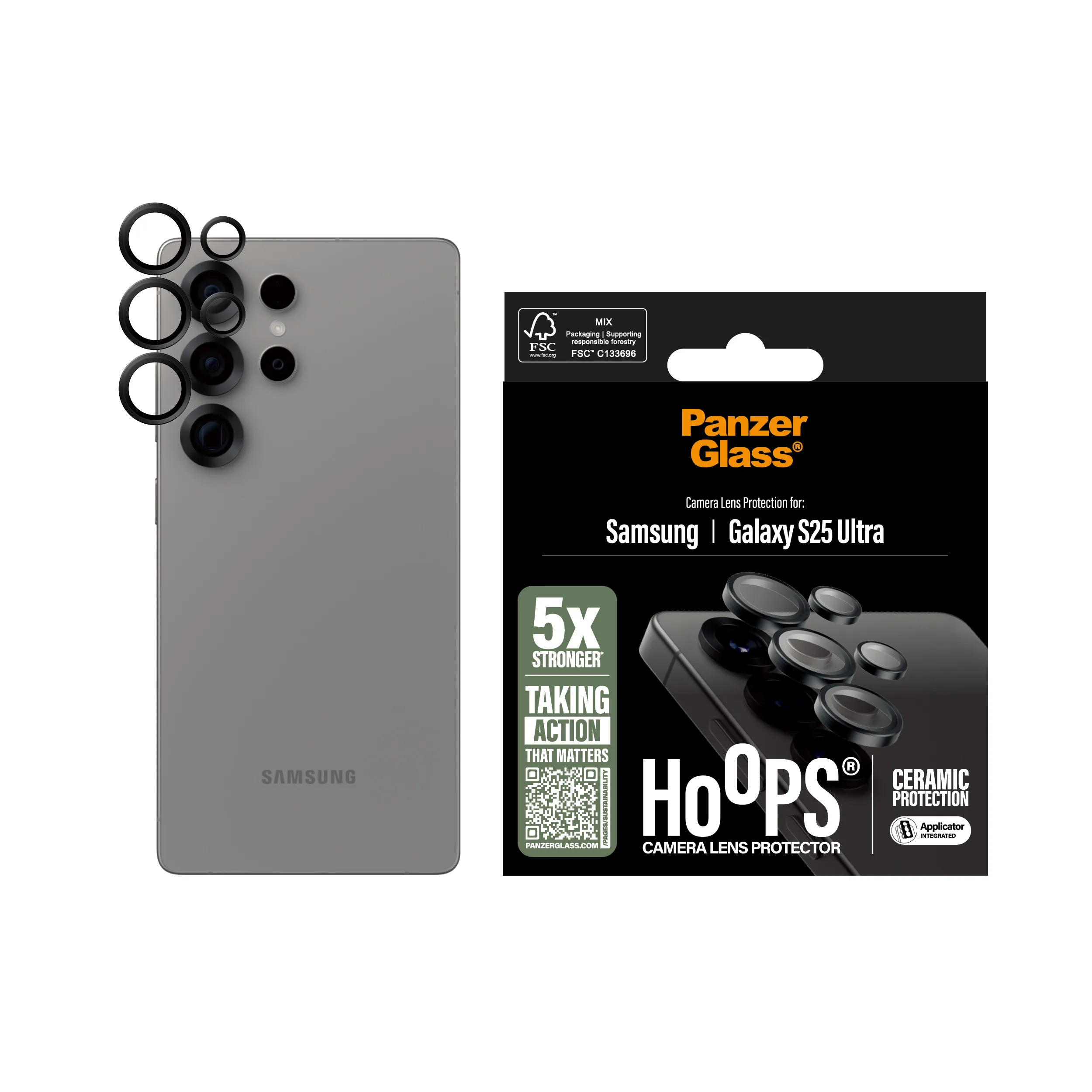 PanzerGlass Hoops Ceramic Lens Protector Galaxy S25 Ultra - Camera Lens Protector