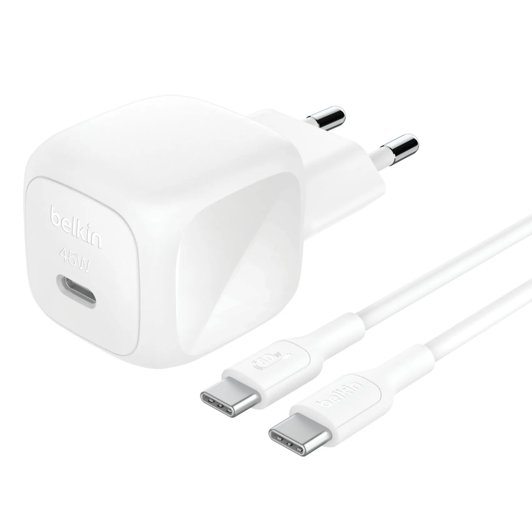 Belkin Boost Charge 45W PD USB-C -laturi, Valkoinen, 1m USB-C