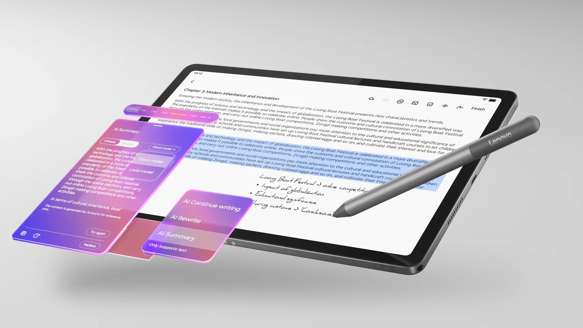 Lenovo Idea Tab 11" 8/128 GB Wi-Fi surfplatta, luna grey