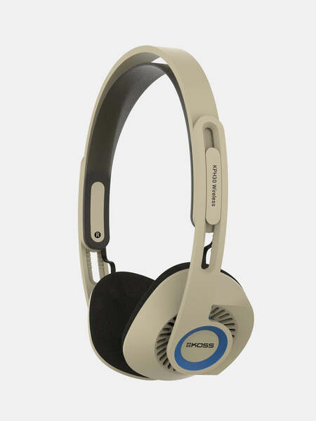 Koss KPH30 Wireless On-ear Headphones, Rhythm Beige, Stealth Grey