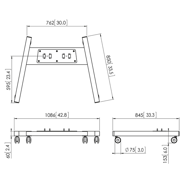 Vogel's Pro PFT 8530 Trolley Frame Extra Large Silver