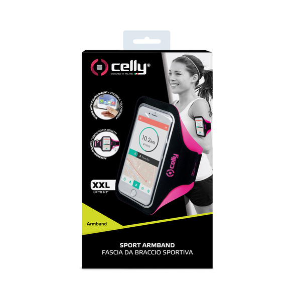 CELLY ARMBAND UP TO 6.2" BLACK/PINK