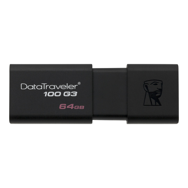 Kingston 64 Gt DataTraveler 100 G3 USB 3.2 Gen 1 (3.1 Gen 1) -muistitikku, Musta (3kpl)