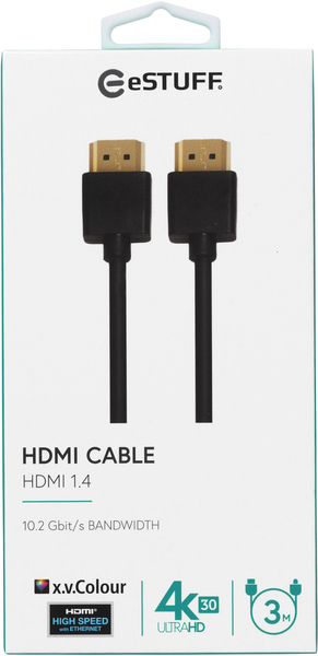 eSTUFF HDMI &ndash; HDMI 1.4 - kabel, 3 m, Svart