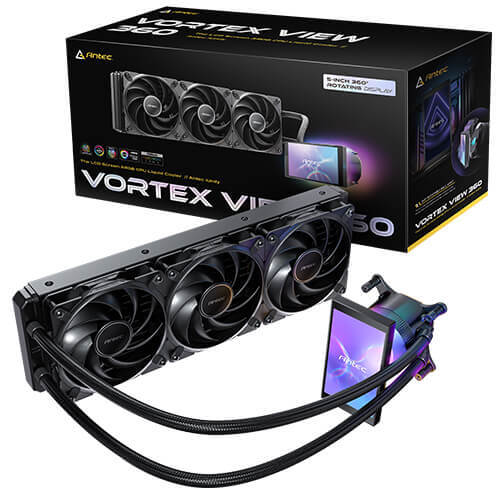 Antec Vortex View 360mm ARGB Liquid Cooler, Black