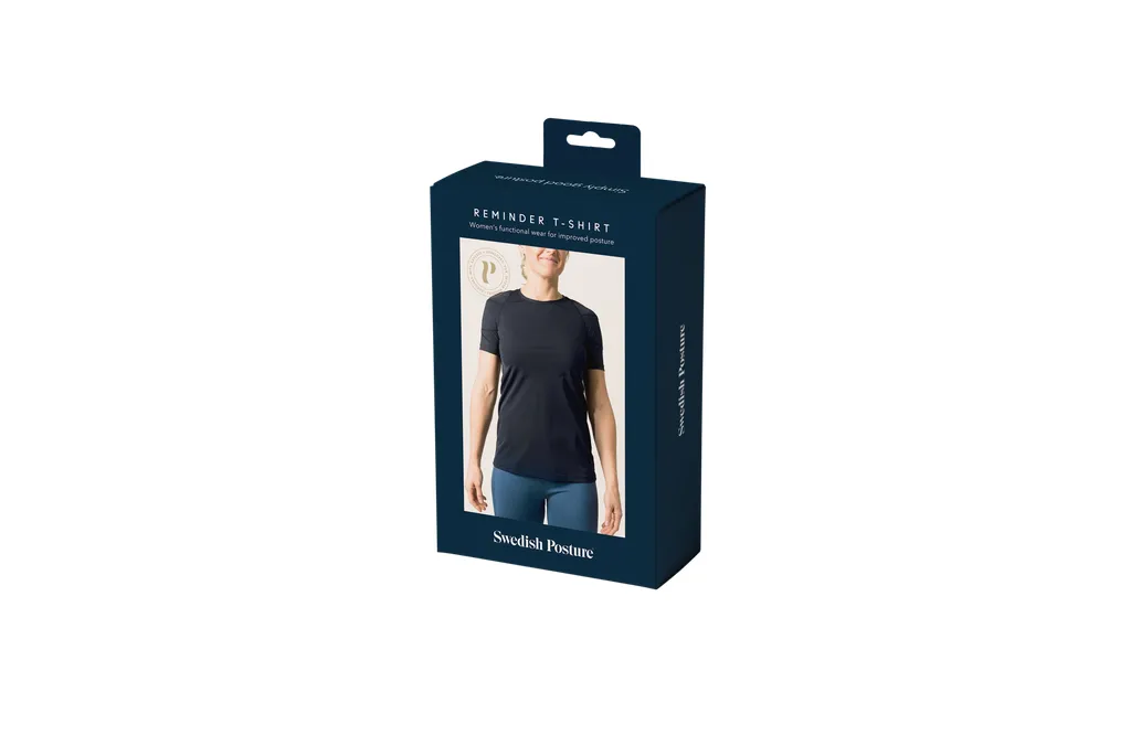 SWEDISH POSTURE T-Shirt Women Posture Reminder L White SWEDISH POSTURE T-Shirt Women Posture Reminder L White