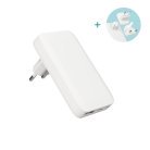 Epico Travel UltraBoost Flat GaN 65W Wall Charger EU65 | 2 &times; USB-C, 1&times; USB-A | White | Plugs for EU, UK, AU  & &nbsp;US