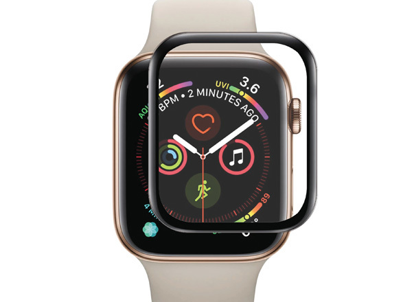 Apple Watch 4 40mm, Curved Silicate Glass, musta