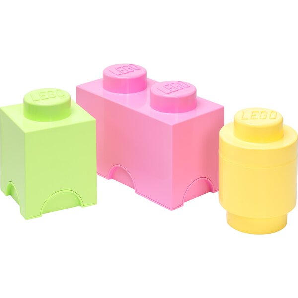 Room Copenhagen LEGO memory block multi pack 3 pieces, storage box (light green, size S)