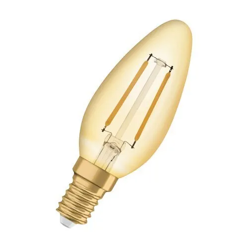 Ledvance LED 1906, Vintage candle, 22W/825 fil, Gold, E14