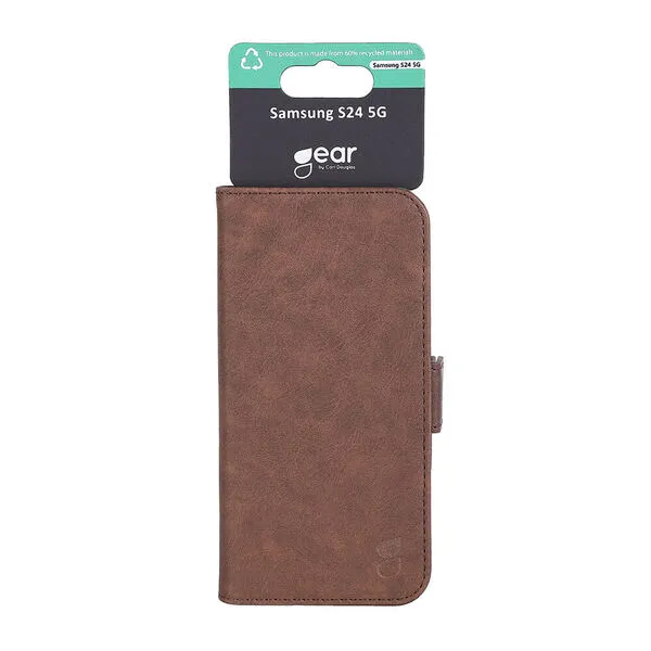 GEAR Wallet, Galaxy S24 - Wallet Case, Brown