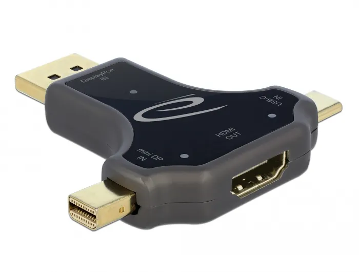Delock 3 in 1 Monitor Adapter with USB-C / DisplayPort / mini Display