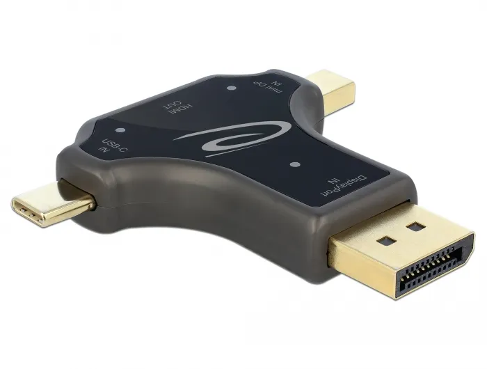 Delock 3 in 1 Monitor Adapter with USB-C / DisplayPort / mini Display