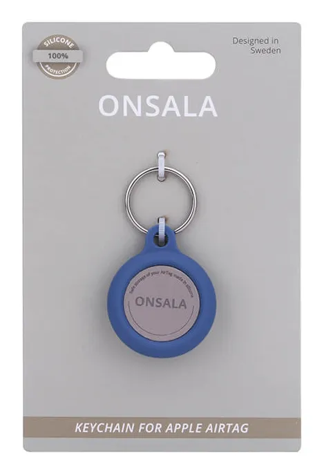 Onsala Silicone Holder, AirTag - keychain, Blue