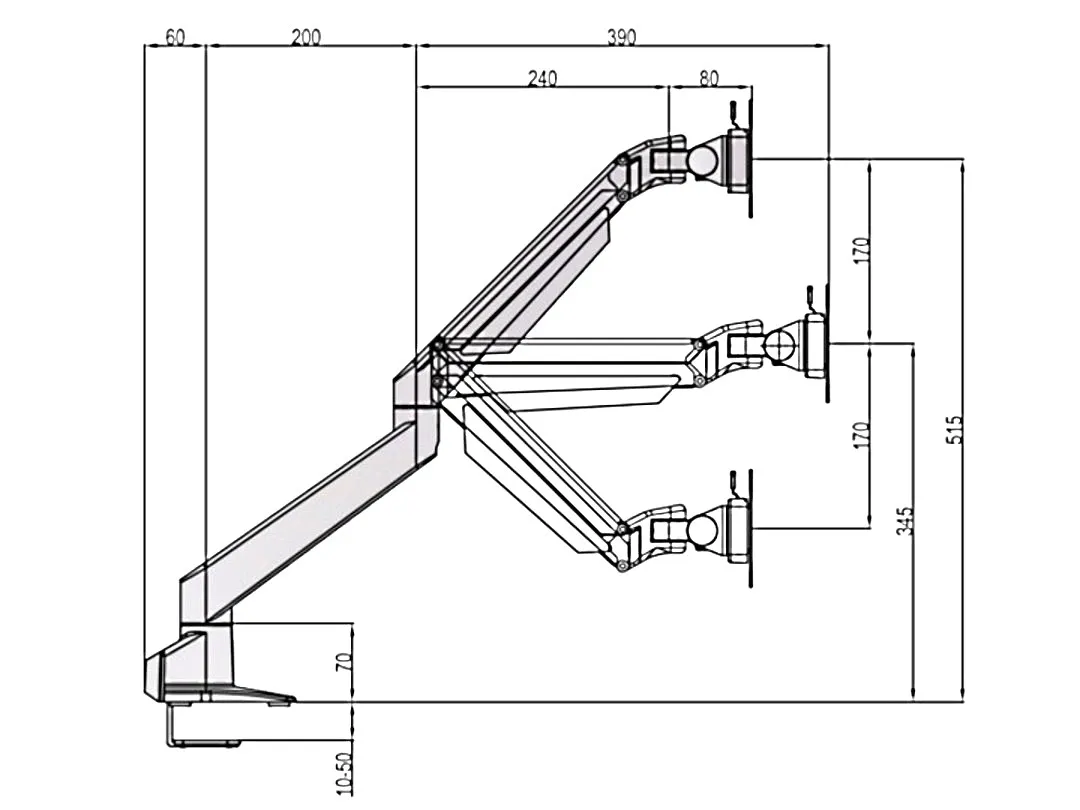 Multibrackets M VESA Gas Lift Arm Single, -monitor arm, black, 15&quot;-32&quot;, 10kg
