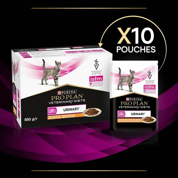 Purina Pro Plan Veterinary Diets UR Urinary Chicken, Wet food for cats, All Life Stages, 10 x 85g