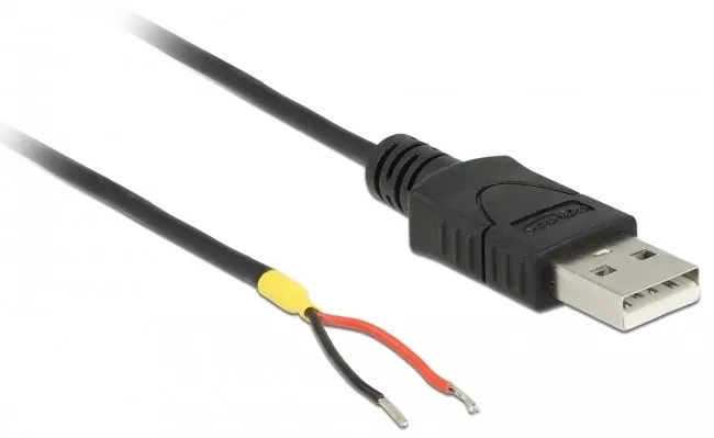 Delock Cable USB 2.0 Type-A male > 2 x open wires power 1.5 m