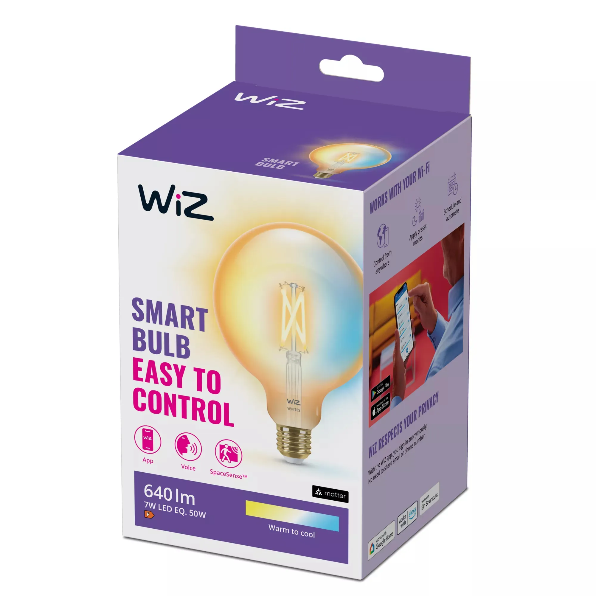 WiZ tunable white Filament G125 E27 -&auml;lylamppu