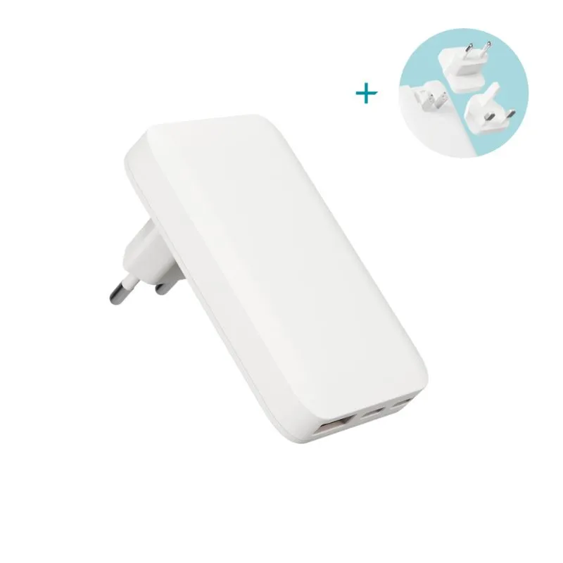 Epico Travel UltraBoost Flat GaN 65W Wall Charger EU65 | 2 &times; USB-C, 1&times; USB-A | White | Plugs for EU, UK, AU  & &nbsp;US