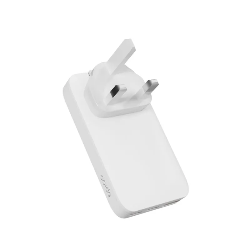 Epico Travel UltraBoost Flat GaN 65W Wall Charger EU65 | 2 &times; USB-C, 1&times; USB-A | White | Plugs for EU, UK, AU  &amp; &nbsp;US