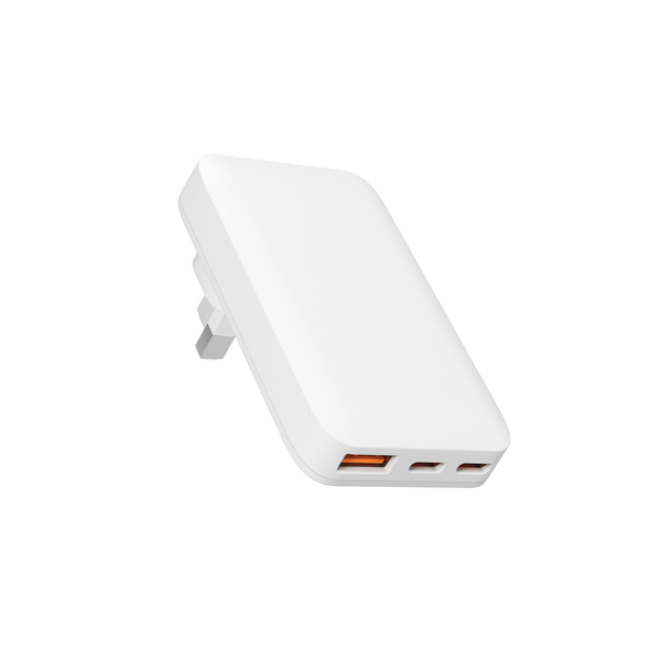 Epico Travel UltraBoost Flat GaN 65W Wall Charger EU65 | 2 &times; USB-C, 1&times; USB-A | White | Plugs for EU, UK, AU  &amp; &nbsp;US