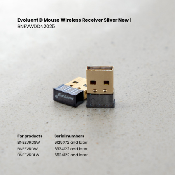 EvoluentD Mouse tr&aring;dl&ouml;s mottagare, silver