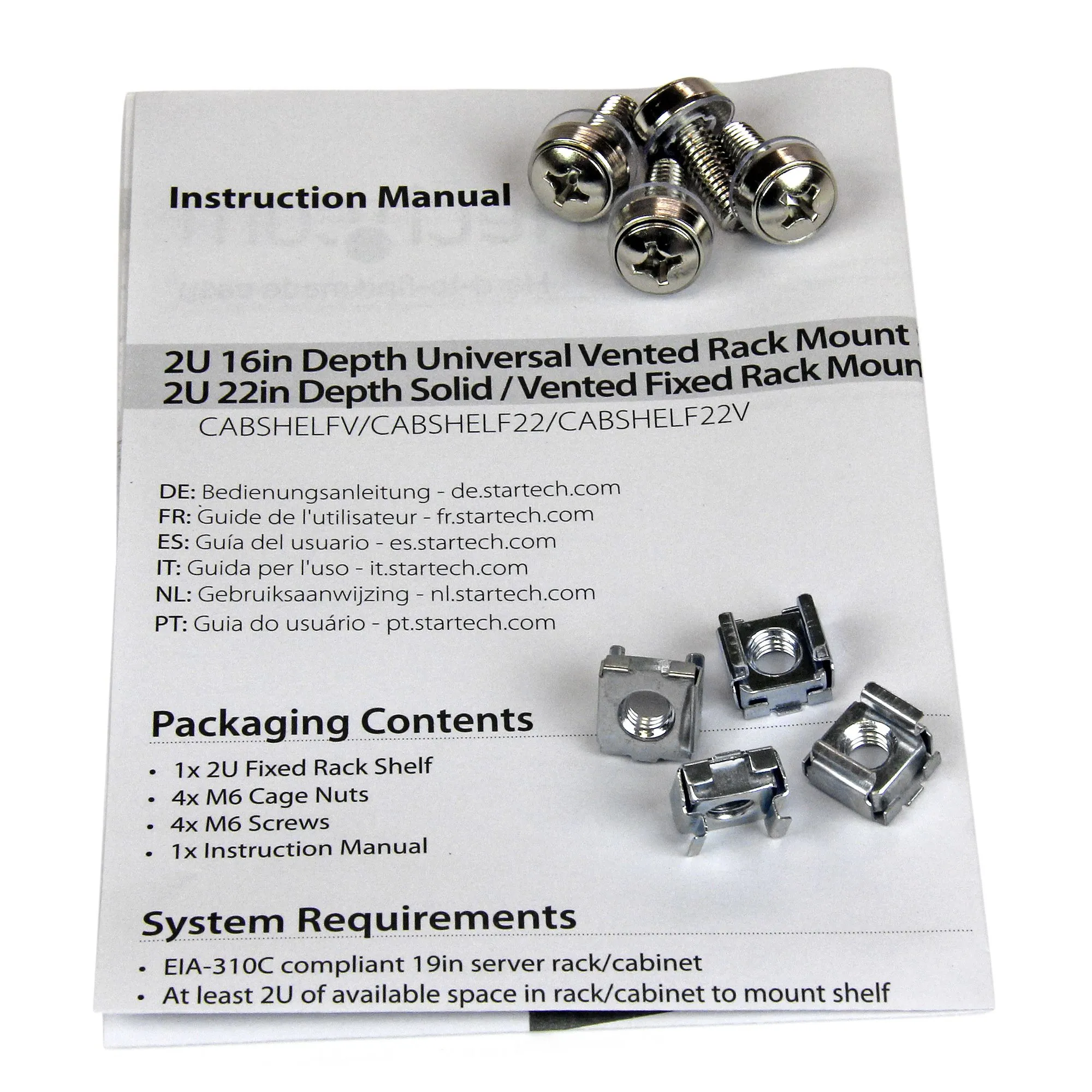 2U 22IN FIXED RACK MOUNT SHELF