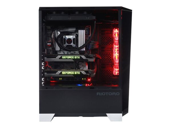 Riotoro CR1280 RGB, Full Tower case, window, Black