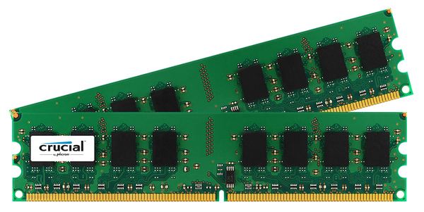 Crucial 4 GB (2 x 2 GB) DDR2 800 MHz, CL6 - minne, Gr&ouml;n