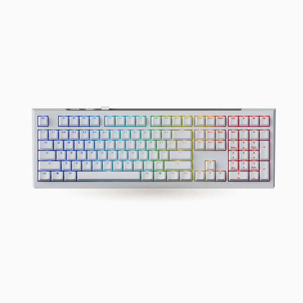 Ducky One X - White Nordic - Fullsize 100% - Ducky Inductive Switch (analog) Tri-Mode (Wireless, BT, Cord)