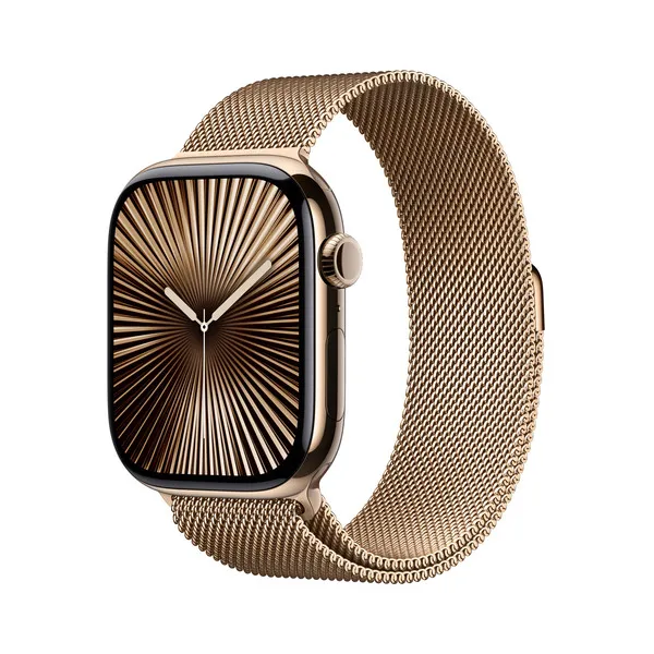 APPLE Watch Series 10 GPS + Cellular 46mm Gold Titanium Case with Gold Milanese Loop - M/L
