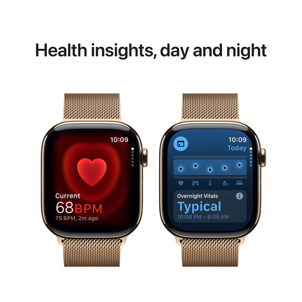 APPLE Watch Series 10 GPS + Cellular 46mm Gold Titanium Case with Gold Milanese Loop - M/L