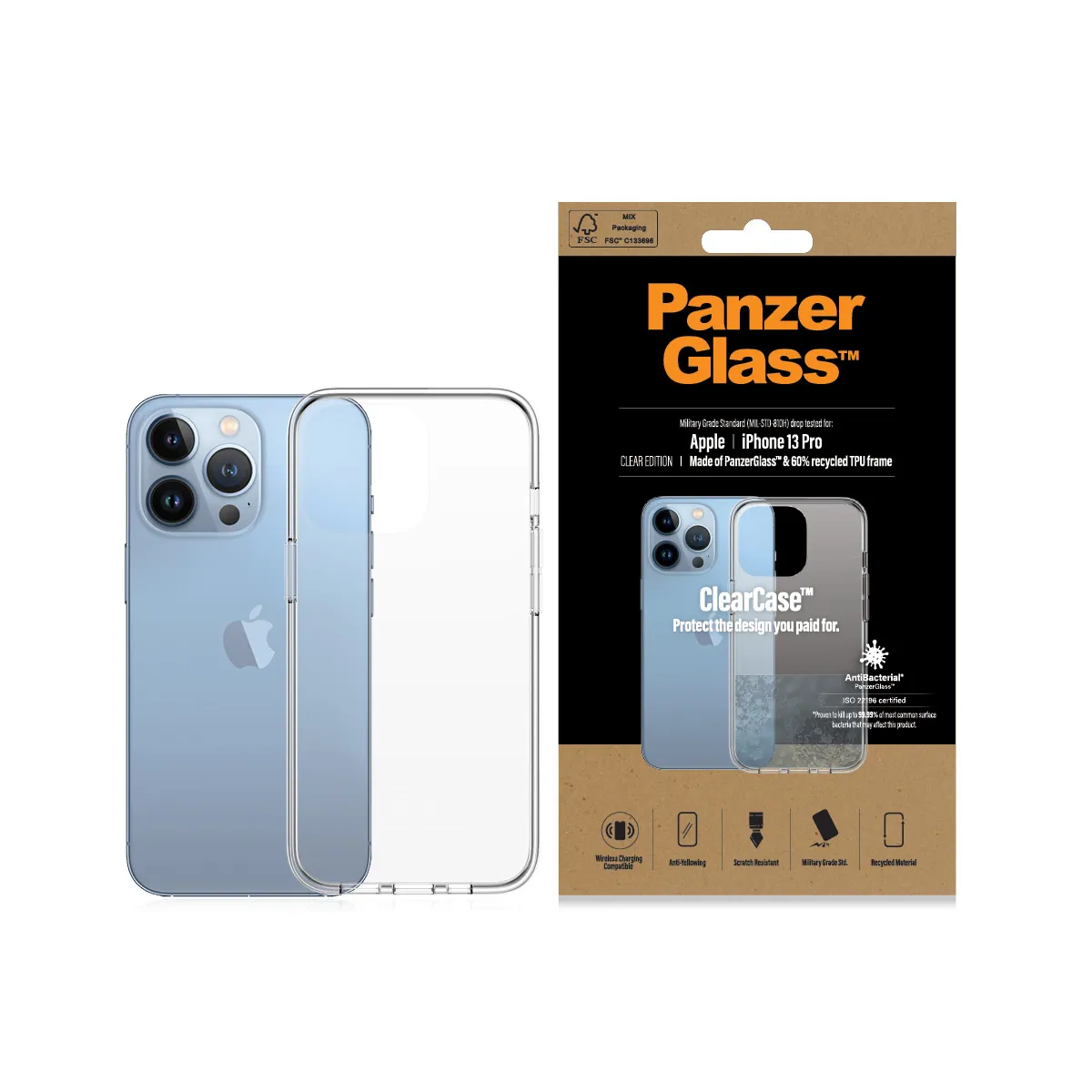 PanzerGlass ClearCase, iPhone 13 Pro - Case, Transparent