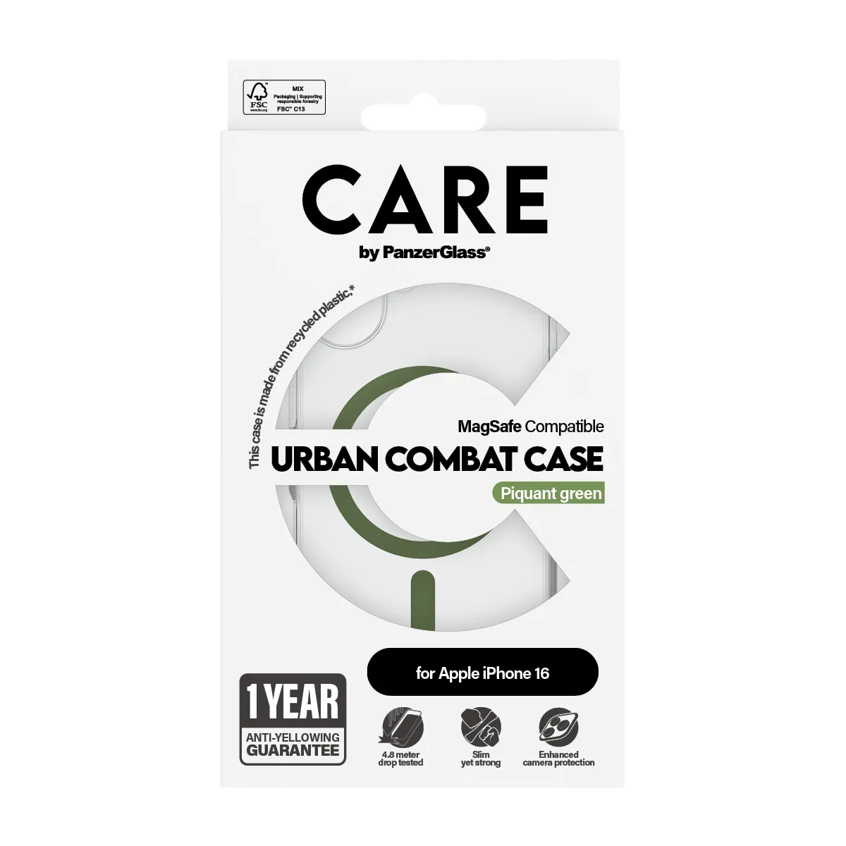 Care by PanzerGlass iPhone 16 MagSafe Urban Combat skal, Gr&ouml;n