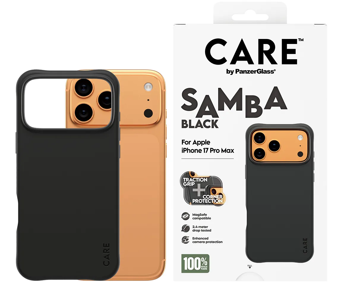 PanzerGlass CARE Samba MagSafe, iPhone 17 Pro Max -suojakuori, Samba Black
