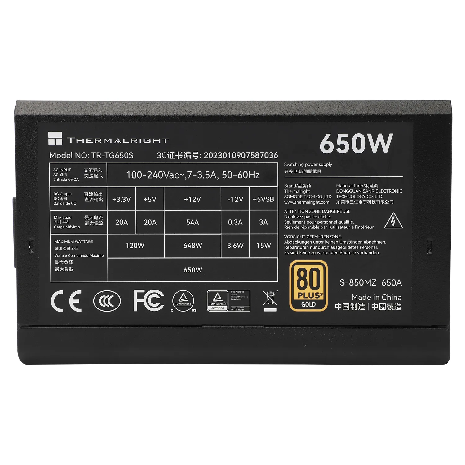 Thermalright TG-650 650W - PSU, 80 Plus Gold