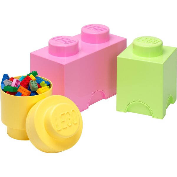 Room Copenhagen LEGO memory block multi pack 3 pieces, storage box (light green, size S)