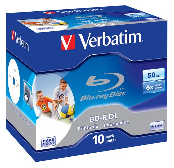 Verbatim BDR DUAL LAYER 50GB 6X WIDE PRINTABLE NO ID SURFACE HARD COAT