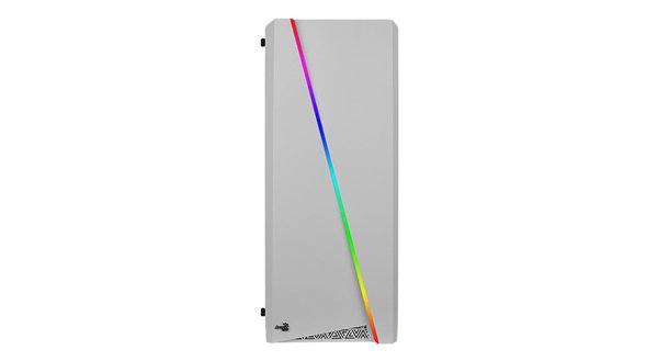AeroCool Cylon -miditornikotelo ikkunalla ja RGB-valaistuksella, valkoinen