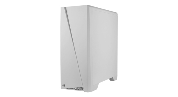 AeroCool Cylon -miditornikotelo ikkunalla ja RGB-valaistuksella, valkoinen