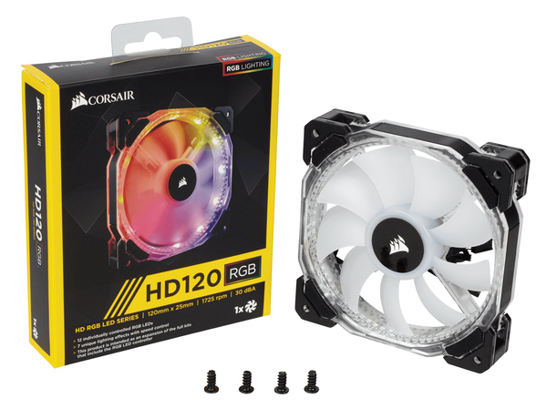 Corsair HD120 RGB Individually Adressable Static Pressure LED Fan no controller