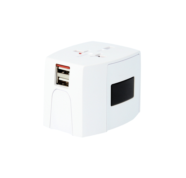 SKROSS World Adapter MUV USB, reseadapter + USB, vit