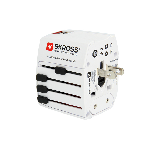 SKROSS World Adapter MUV USB, reseadapter + USB, vit