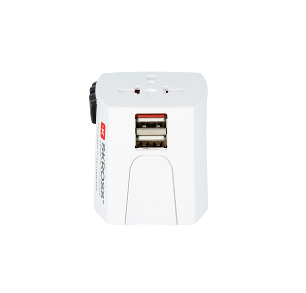 SKROSS World Adapter MUV USB, reseadapter + USB, vit