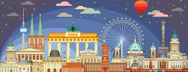 Ravensburger Panorama: Night in Berlin - puzzle, 1000 pcs