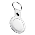 KeyBudz Leather Keyring, AirTag - keychain, White (2pcs)