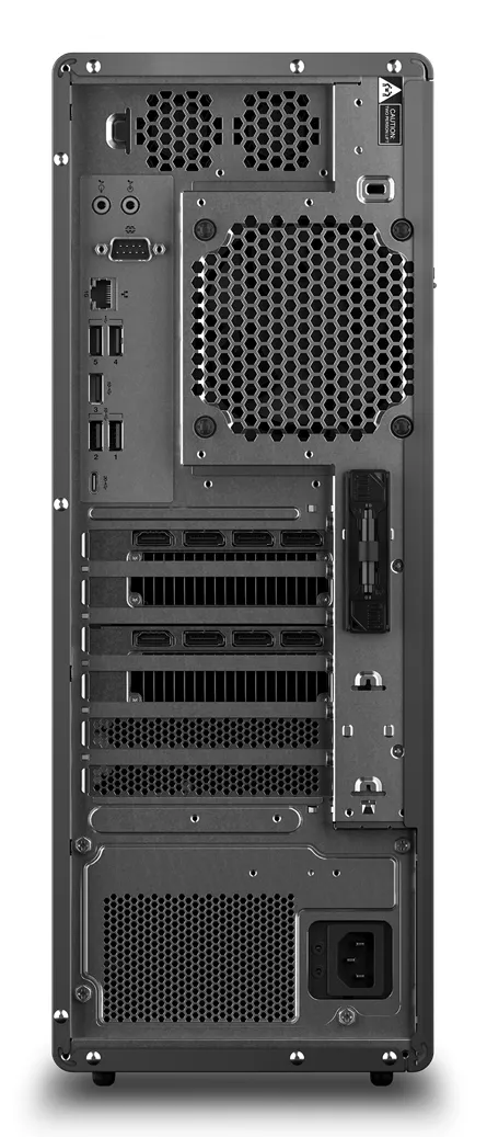 Lenovo ThinkStation P5 w3-2425, 32GB, 1TB, RTX A2000, Win 11 Pro Workstation, Tower, Black, Red