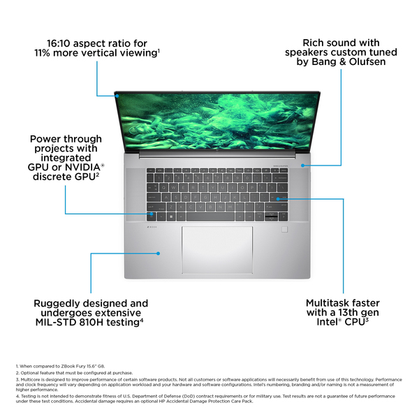 HP ZBook Studio 16 G10 16&quot; i9-13900H, 32GB, 1TB SSD, NVIDIA Quadro RTX 3000, Win 11 Pro - notebook, Silver